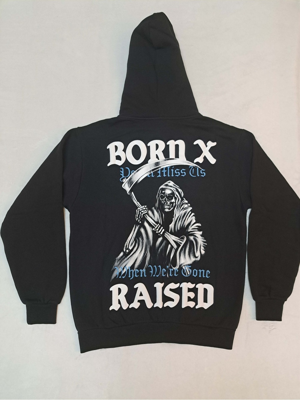 Born x Raised "You'll Miss Us When We're Gone" Reaper Hoodie - MEDIUM